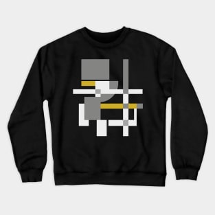 Geometric Abstract Composition Grey and Yellow Crewneck Sweatshirt